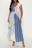 Striped Button-Down Casual Dress
