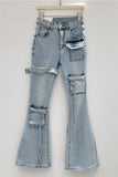 Utility Pocket Flare Jeans