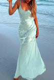 Sequined Overlay Evening Dress