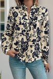 Floral Print Pleated Blouse