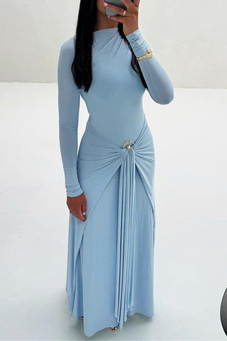 Elegant Long-Sleeve Casual Dress