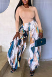 Artistic Flow Wide-Leg Casual Pants