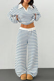 Striped Knit Pants Set with Top