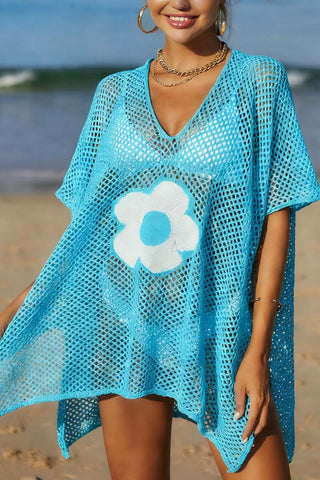 Floral Mesh Beach Cover-Up