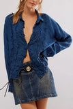 Frill-Trim Button-Front Blouse