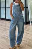 Relaxed Fit Denim Overall Jumpsuit