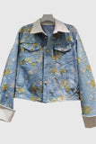 Floral Pattern Denim Jacket