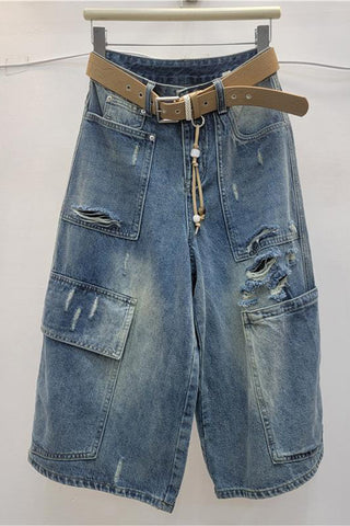 Versatile Denim Cargo Shorts