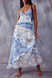 Layered Floral Lace Maxi Dress