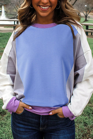 Casual Color Block Pullover Top