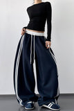 Wide-Leg Casual Track Pants