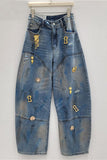 Embellished Barrel Jeans