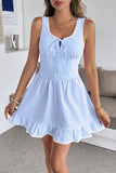 Sleeveless Mini Dress with Ruffled Hem