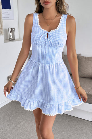 Sleeveless Mini Dress with Ruffled Hem