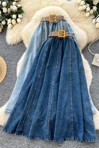 Stylish Belt Maxi Skirt