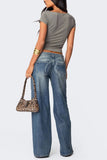 Wide-Leg Casual Denim Pants
