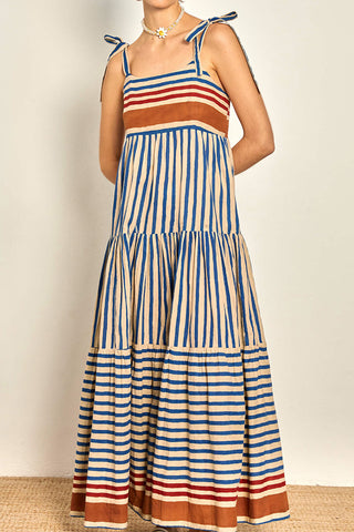 Striped Maxi Casual Dress