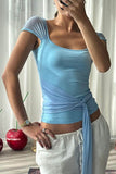 Sheer Sleeve Wrap Tank Top