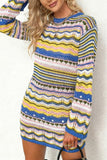 Multicolor Knit Sweater Dress