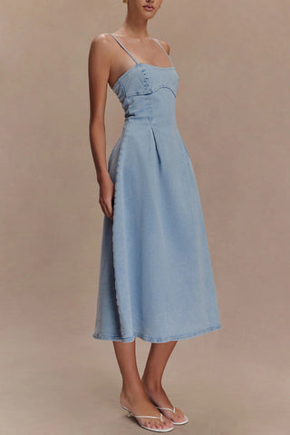 Spaghetti Strap Denim Dress