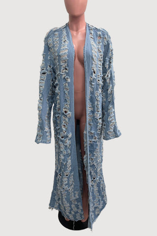 Long Textured Cape Coat