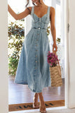 Button-Down Denim Dress
