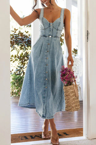 Button-Down Denim Dress