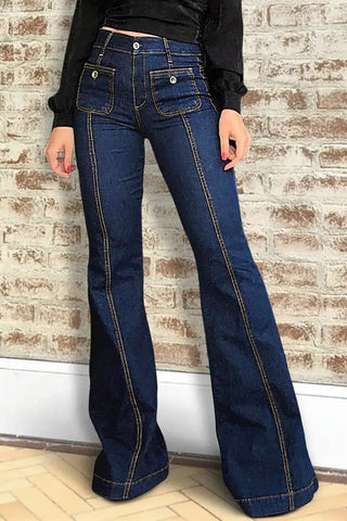 Chic Flare Pocket Jeans