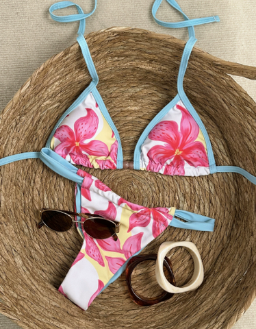 Floral Triangle Bikini Set