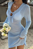 Lace-Up Knit Casual Dress