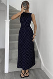 Polka Dot Casual Maxi Dress