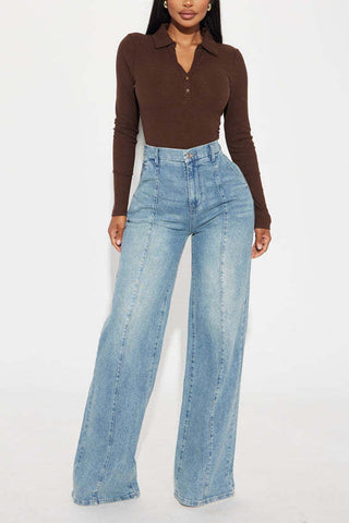 Classic High-Waist Straight Jeans