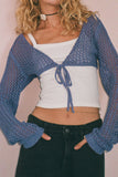 Tie Front Mesh Shrug Cover-Up