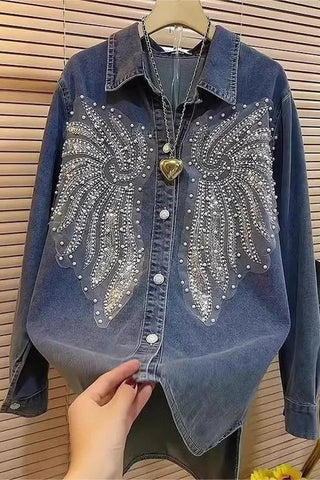 Embellished Button-Front Jacket