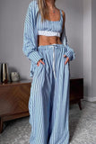 Striped Three-Piece Lounge Set