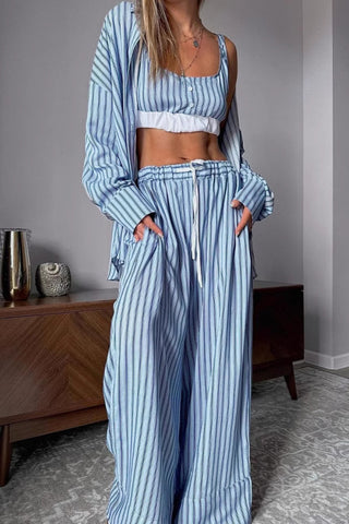 Striped Three-Piece Lounge Set