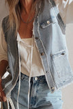 Frayed Edge Denim Vest