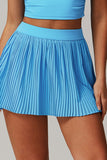 Pleated Mini Skirt with Elastic Waist
