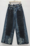 Distressed Wide-Leg Denim Jeans