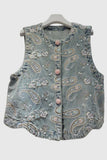 Patterned Button-Up Vest