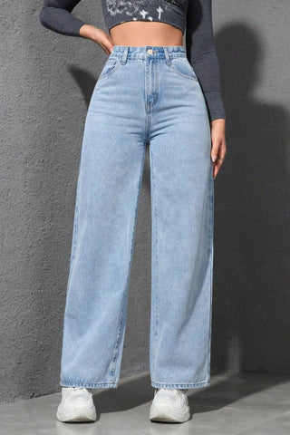 Classic High-Waist Straight Jeans