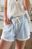 Striped Elastic-Waist Casual Shorts