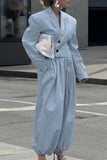 Cropped Blazer and Elastic Waist Pants Set