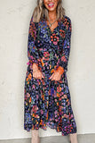 Floral Long-Sleeve Maxi Dress