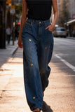 Embellished Wide-Leg Denim Jeans