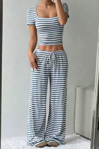 Striped Long-Sleeve Pants Set
