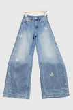 Wide-Leg Straight Jeans with Embellishments