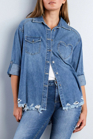 Heart Patch Denim Jacket