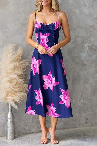 Floral A-Line Spaghetti Strap Dress