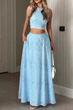 Elegant Eyelet Skirt Set